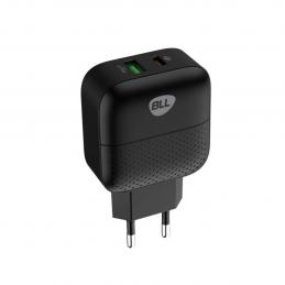 SKI - สกี จำหน่ายสินค้าหลากหลาย และคุณภาพดี | BLL BLL2508 หัวชาร์จ 2 ช่อง USB + PD 18 W (Quick Charge 3A) (สีดำ)